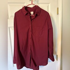 Maroon boyfriend shirt by A New Day. Size L